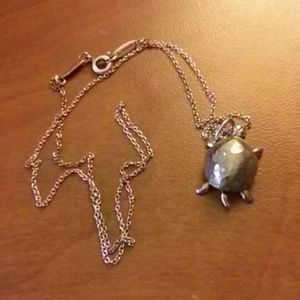 Tiffany & Co Sterling Silver Turtle Charm Necklace