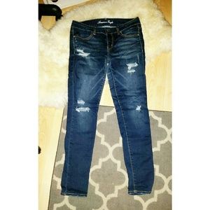 Dark wash rip jeans