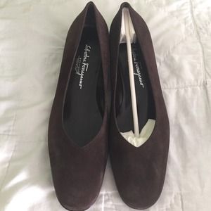 New suede tortoise wedge Ferragamo shoes