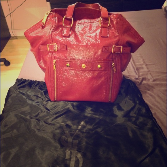 Sold! Authentic YSL Downtown Patent Leather Pink