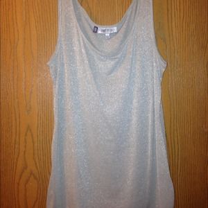 JLo shiny-gray tank top