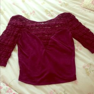 Maroon crop top from urban outfitters