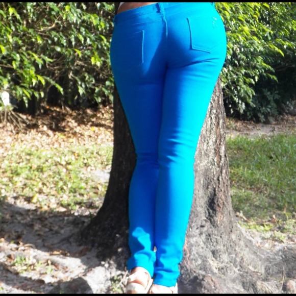 Navy Blue destroyed colored Skinny jeans - Picture 4 of 4