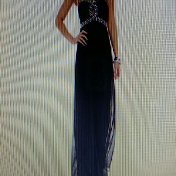 NWT $25 PROM STRAPLESS EMBELLISHED CUTOUT DRESS - Picture 2 of 4