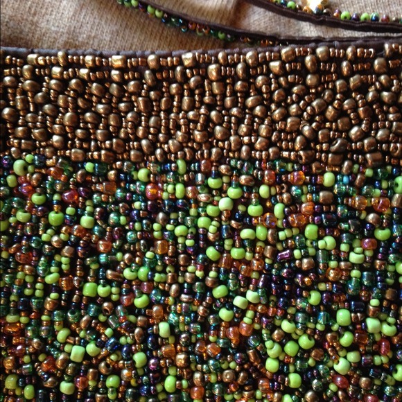 Vintage Sea Glass Beaded Pouch / Clutch - Picture 2 of 3