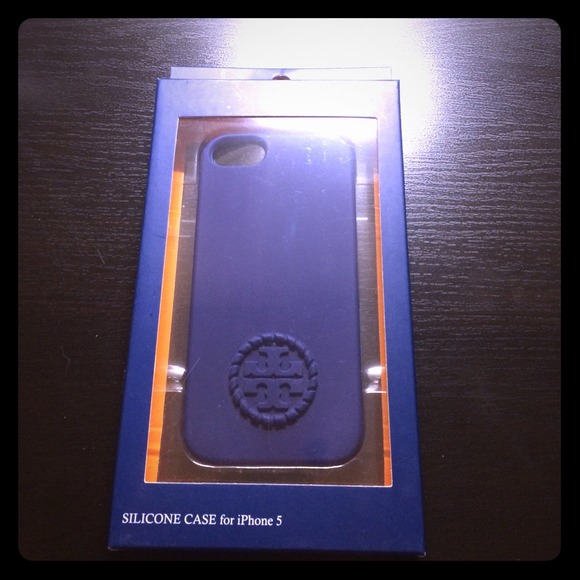 Tory Burch Silicone Case For iPhone 5 Navy Blue