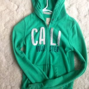 Green long sleeve hollister zip up