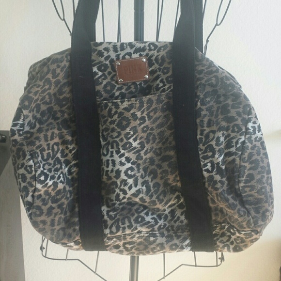 Leopard PINK mini duffle bag.