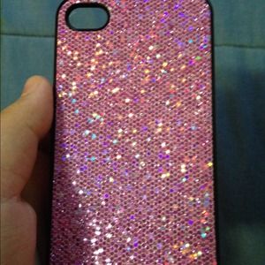 Hot pink sparkly iPhone 4/4s case