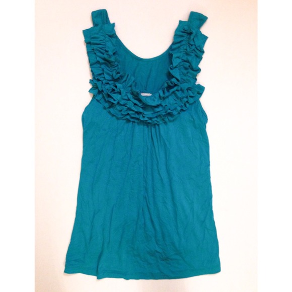 Charming Charlie Tops - •Charming Charlie's Teal Ruffled Top•