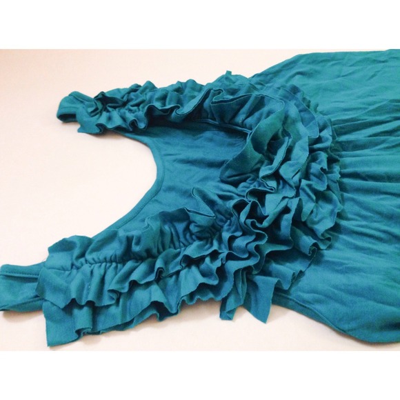 •Charming Charlie's Teal Ruffled Top• - Picture 2 of 3