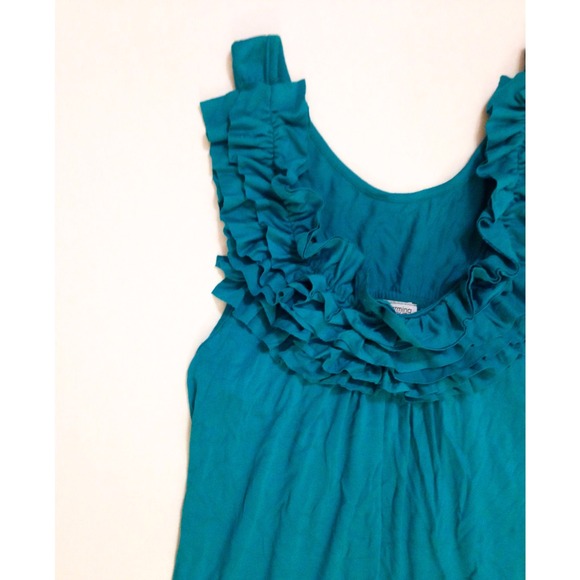 •Charming Charlie's Teal Ruffled Top• - Picture 3 of 3