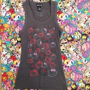 Dark grey Hello Kitty tank top