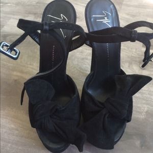 Giuseppe Zanotti black suede platform heels