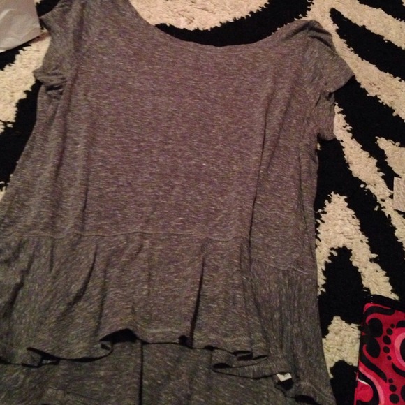 gray peplum shirt