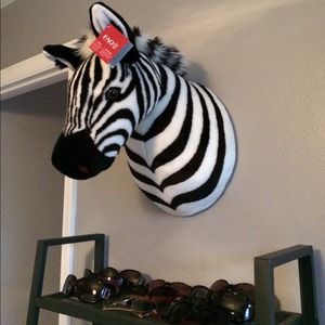 Zebra stuffed animal head