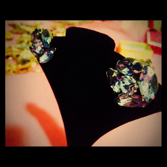 Vintage clip on statement earrings
