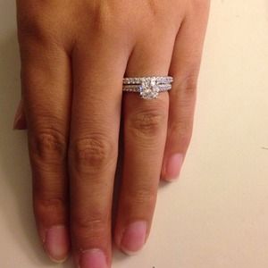 1.5ct cz 925 sterling silver wedding set set of 2