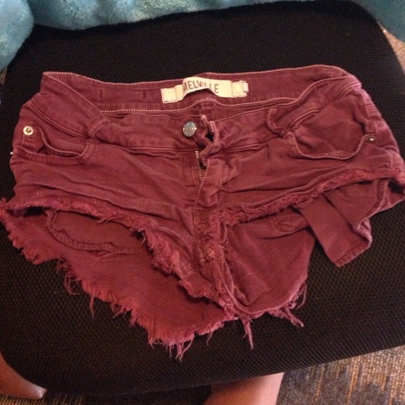 Brandy Melville Denim - RARE brandy Melville shorts burgundy