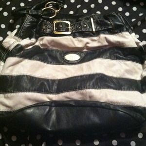 Black and white large handbag