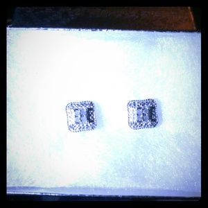 Diamond.silver earrings reserved