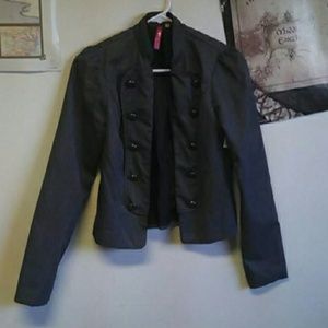 Military style gray jacket blazer