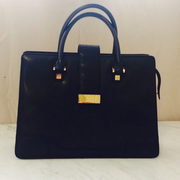 Black leather  brooks brothers handbag