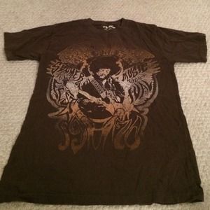 Brown Jimi Hendrix shirt S