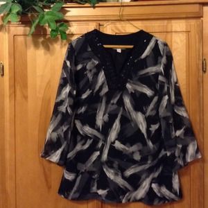 Black, White and Gray Blouse
