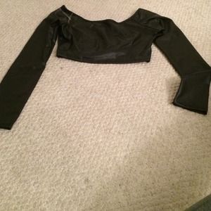 Leather crop top
