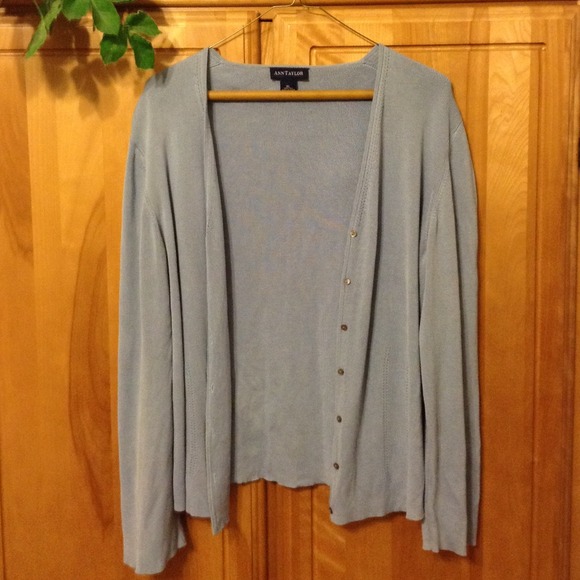 Ann Taylor Pale Blue Silk Cardigan - Picture 1 of 2