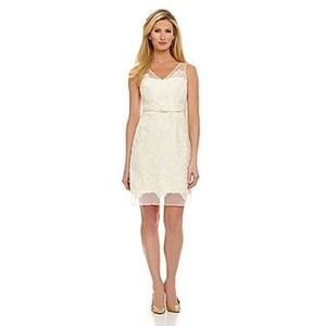 Maggy London Cocktail A-Line Dress Natural