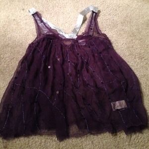 Free People sheer purple top