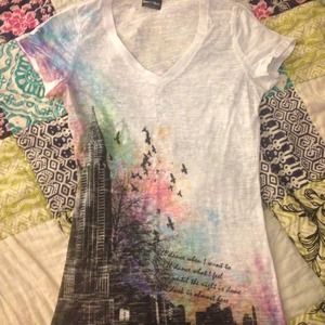 Heart & Soul V-neck Burnout Dance Tee