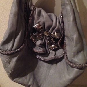 Grey Betsey Johnson hobo bag