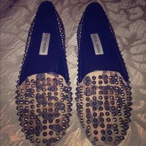 Steve Madden leopard studded slip ons size 8.5