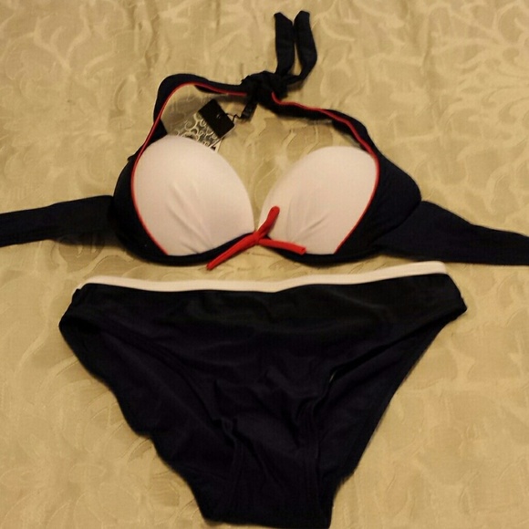 NWT Red White and Blue 3 piece bikini - Picture 2 of 4