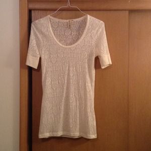 Buckle Cream Ivory Lace Top