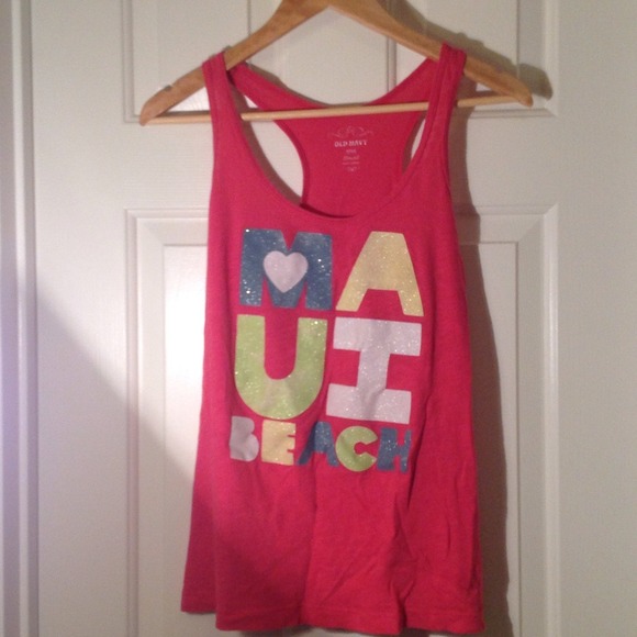 MAUI BEACH Pink racer back long tank