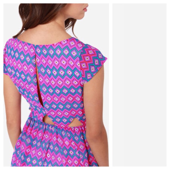 Purple Print Dress - Picture 3 of 3