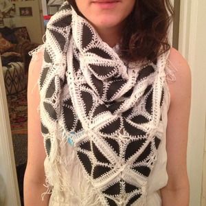 Leather patchwork scarf