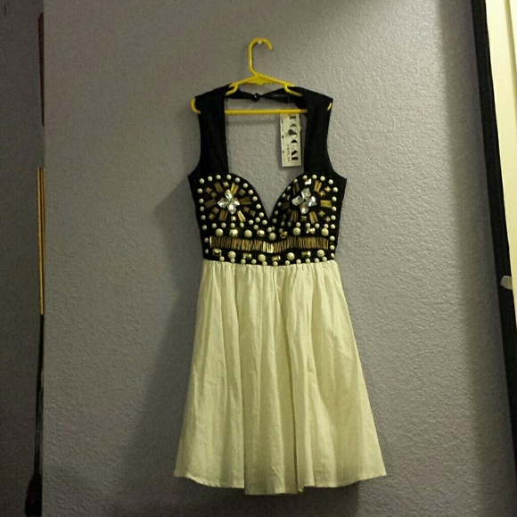 Black & White Studded Dress - Picture 1 of 3