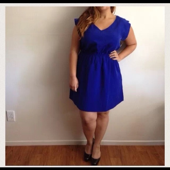 Cute Cobalt Blue Sheer Back Dress
