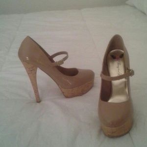 Cork platform heels