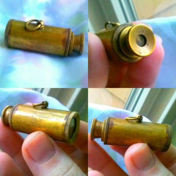 ANTIQUE COPPER TELESCOPE PENDANT
