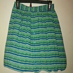 Green striped skirt