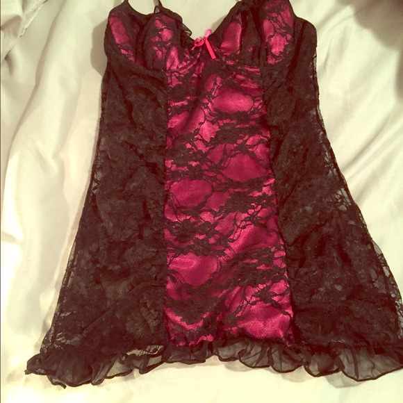 New never worn maroon and black lace lingerie