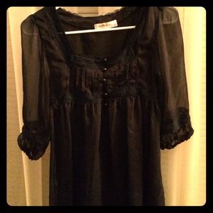 Sheer, lace detailed blouse