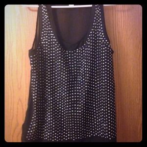 Black studded loose tank