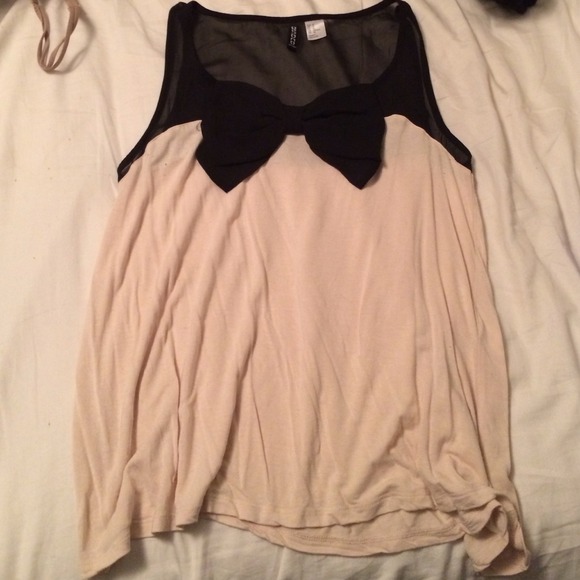Black and Cream Bow Shirt